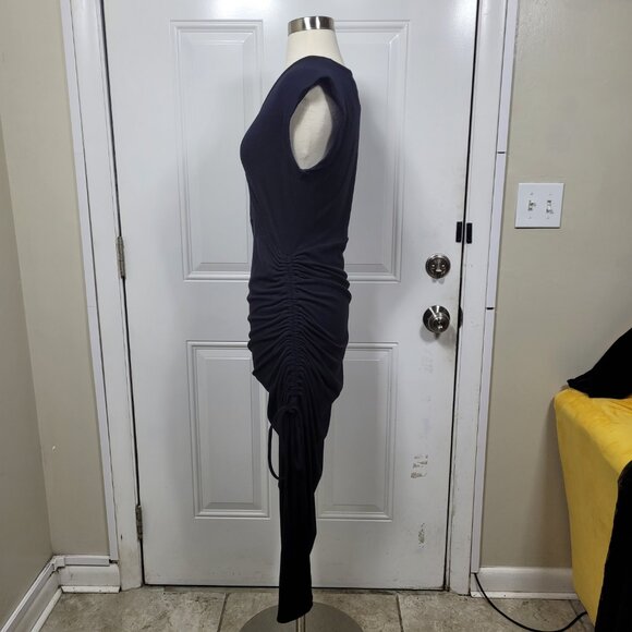 Rachel Zoe Women's Ruched Long Bodycon Ribbed Surplice Maxi Dress Black Size S - Picture 5 of 9